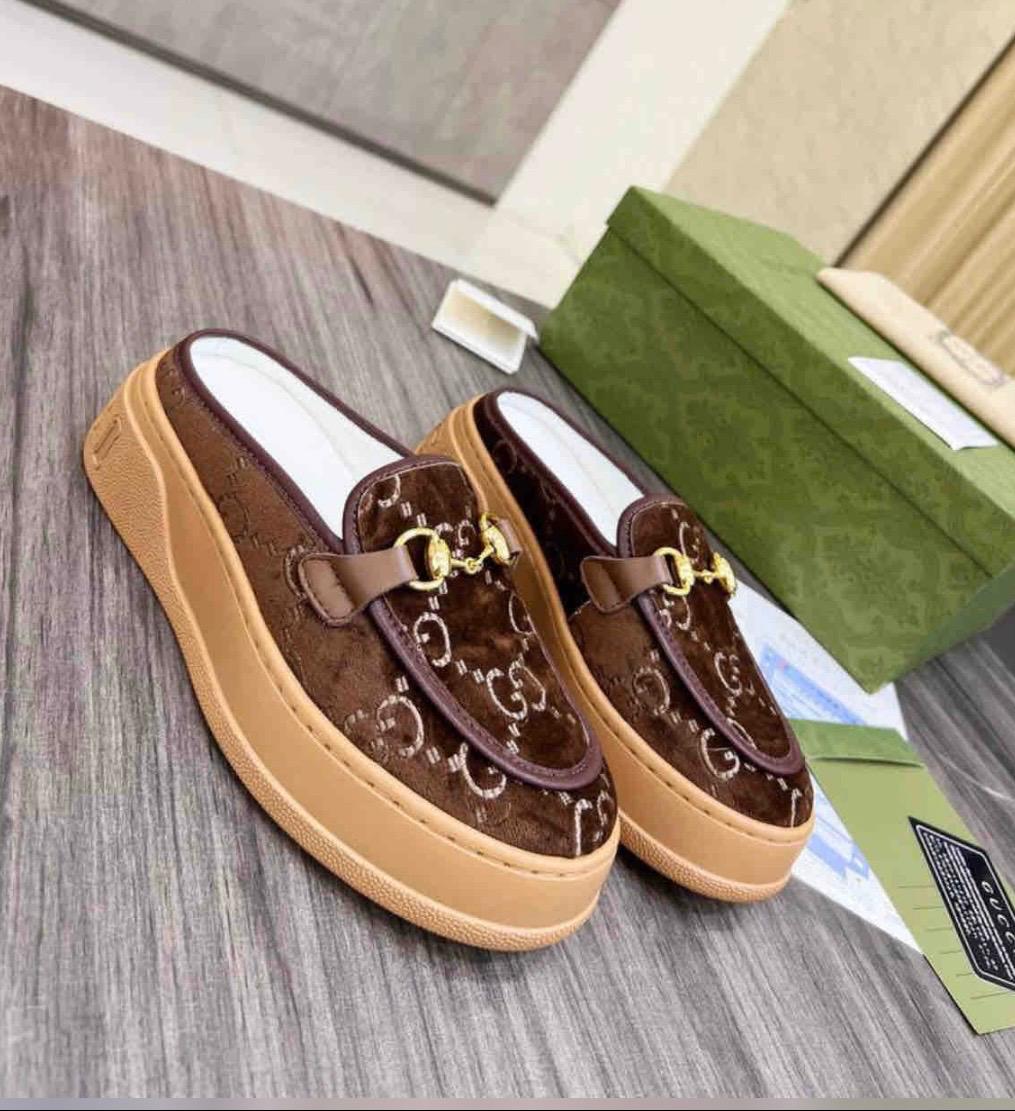 Elegant Brown Suede Designer Mules