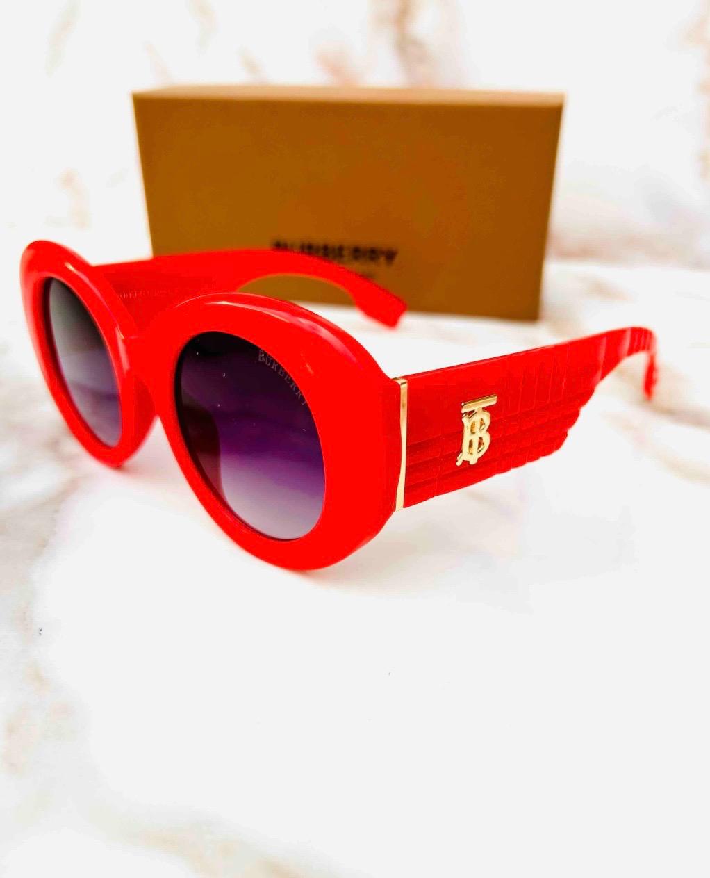 BURBERRY TB OVERSIZED ROUND SUNGLASSES