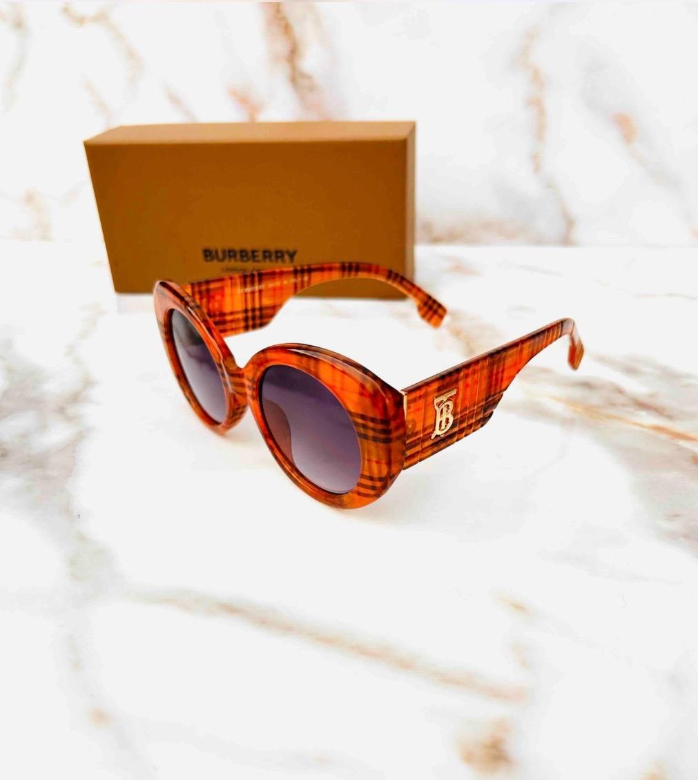 BURBERRY TB OVERSIZED ROUND SUNGLASSES