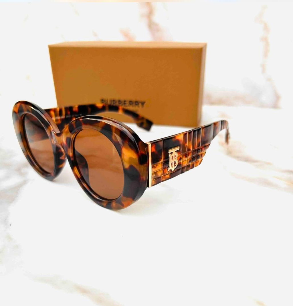 BURBERRY TB OVERSIZED ROUND SUNGLASSES